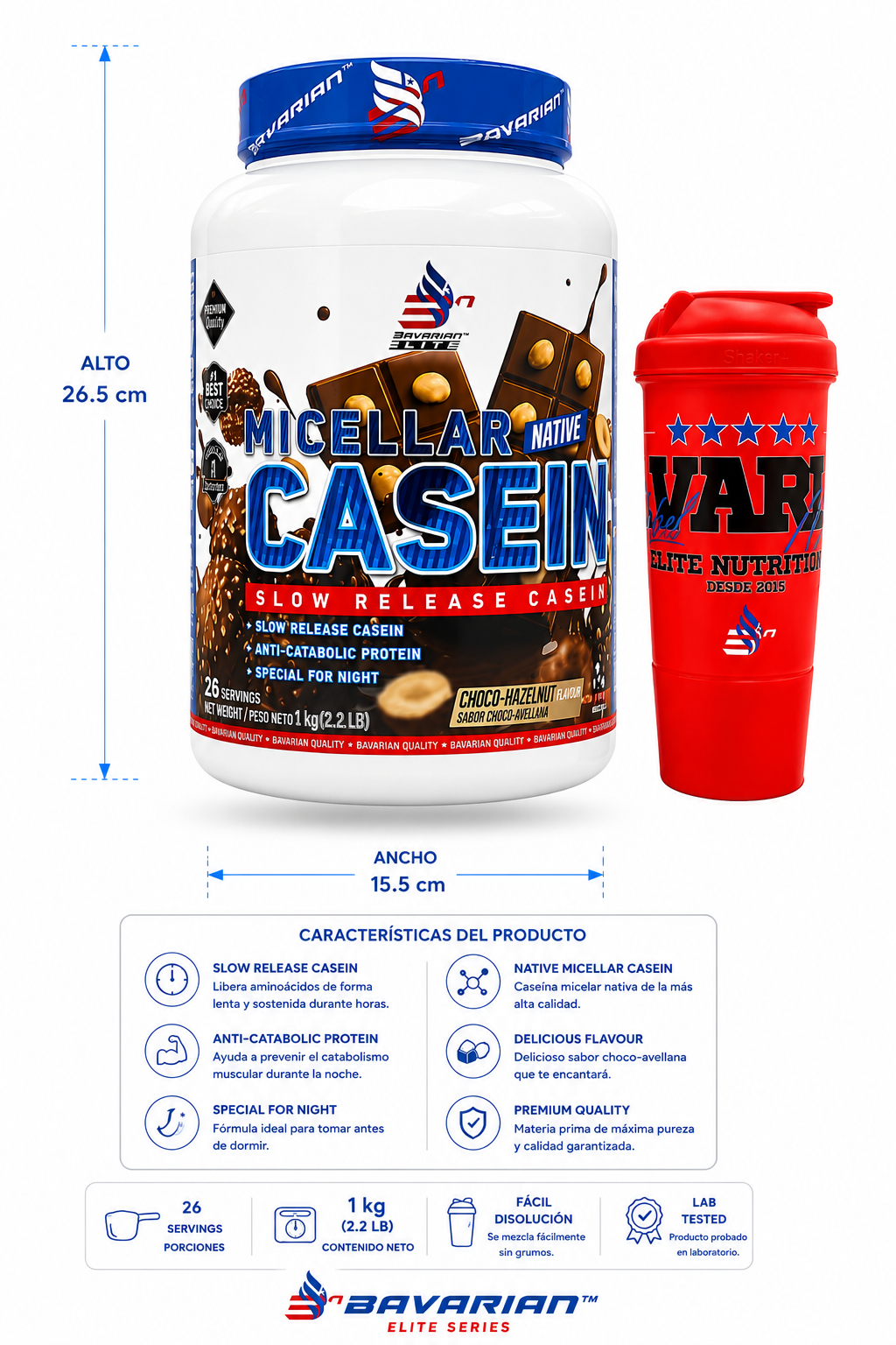 CASEINA MICELAR (1KG)+MEZCLADOR DE REGALO