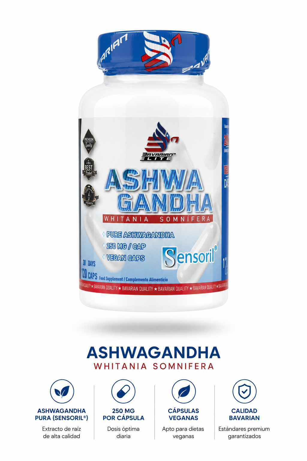 ASHWAGANDHA Sensoril® 250 mg (90 capsulas)
