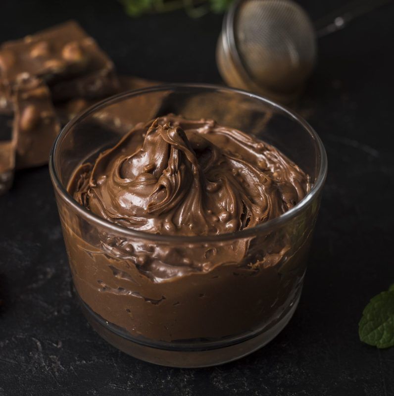 Mousse de chocolate proteica