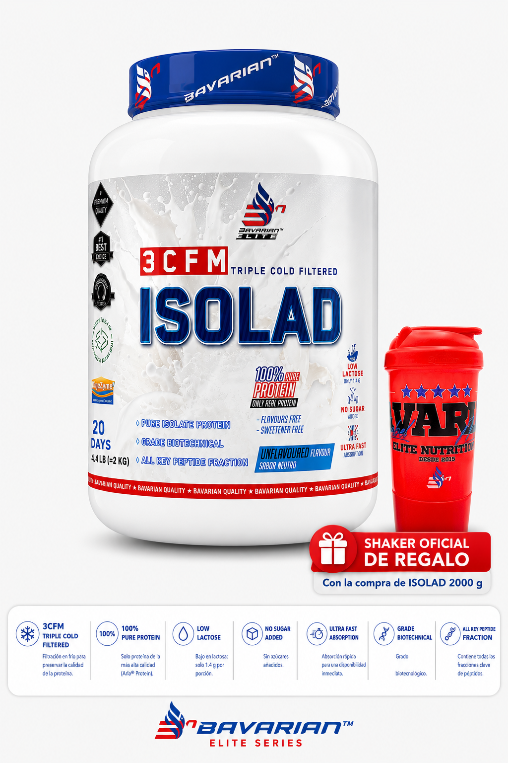 ISOLAD PROTEIN Neutra con Digezyme® + SHAKER DE REGALO
