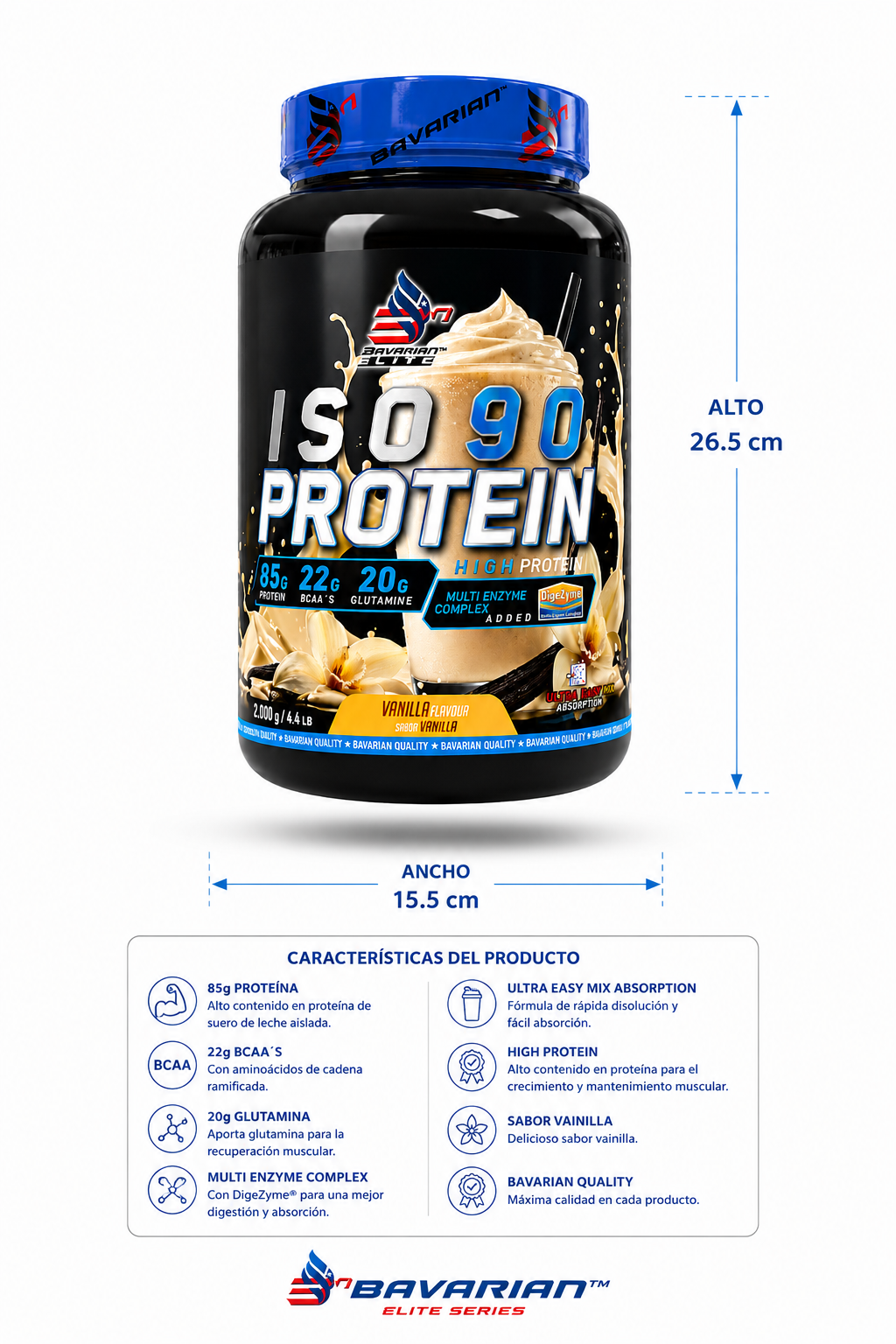 ISO 90 PROTEIN 1kg CON DIGEZYME®(Enzimas digestivas)